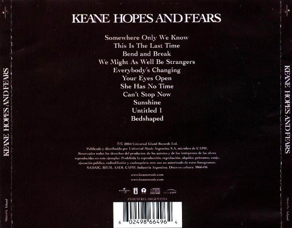 Keane - Hopes And Fears CD