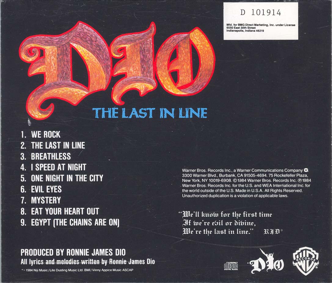 Dio - The Last In Line CD
