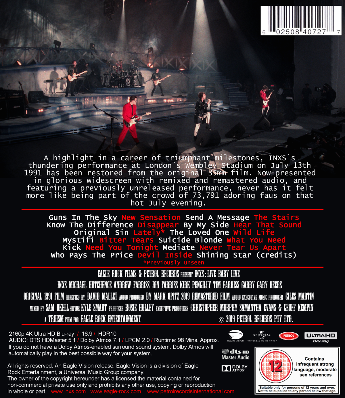 INXS - Live Baby Live - Wembley Stadium BLURAY