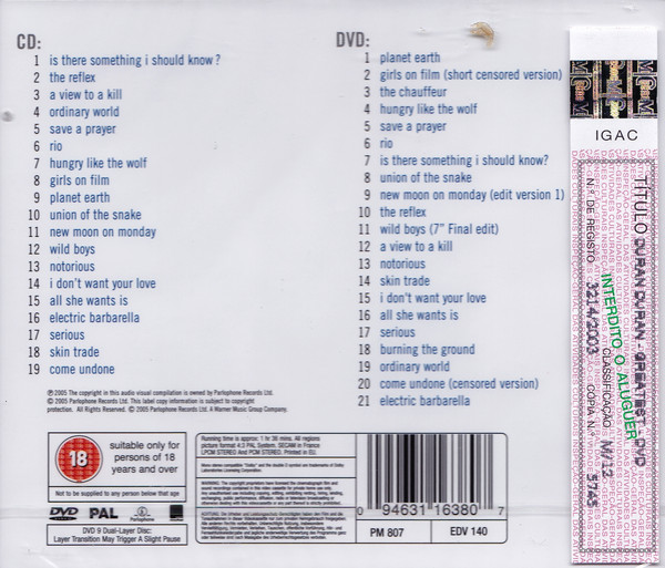 Duran Duran - Greatest 1CD+1DVD
