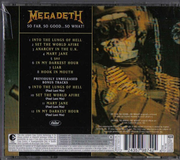 Megadeth - So Far, So Good... So What! CD