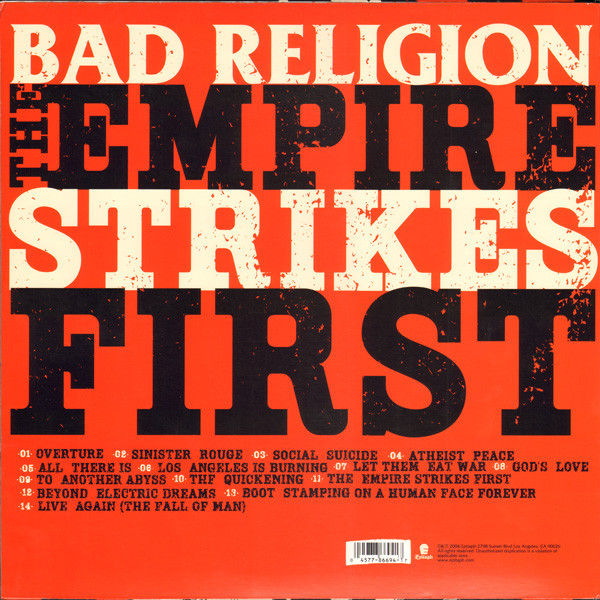 Bad Religion - The Empire Strikes First LP