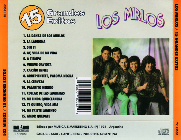 Los Mirlos - 15 Grandes Exitos CD