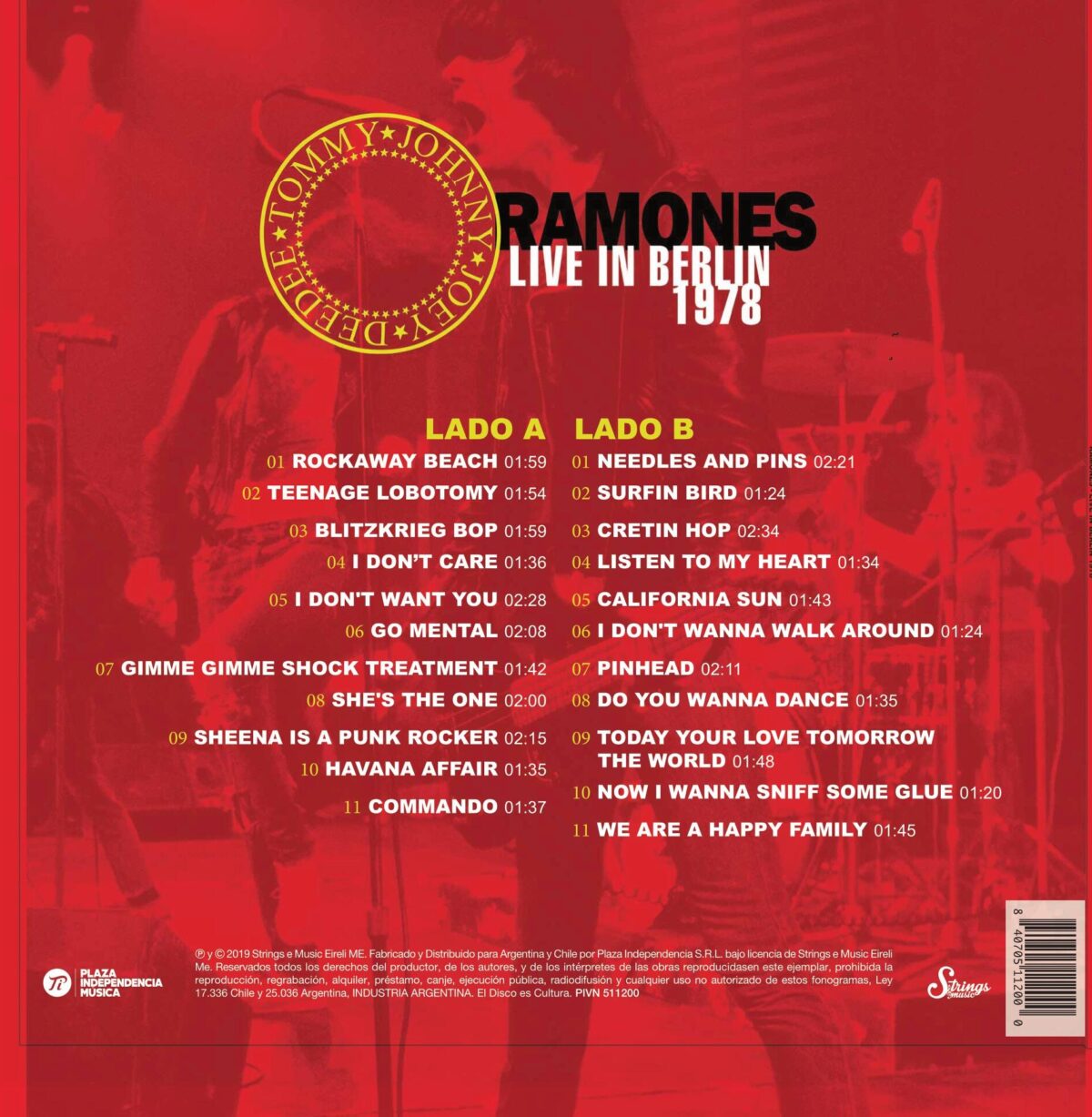 Ramones – Live In Berlin 1978 / LP Bootleg – The Noise Music Store